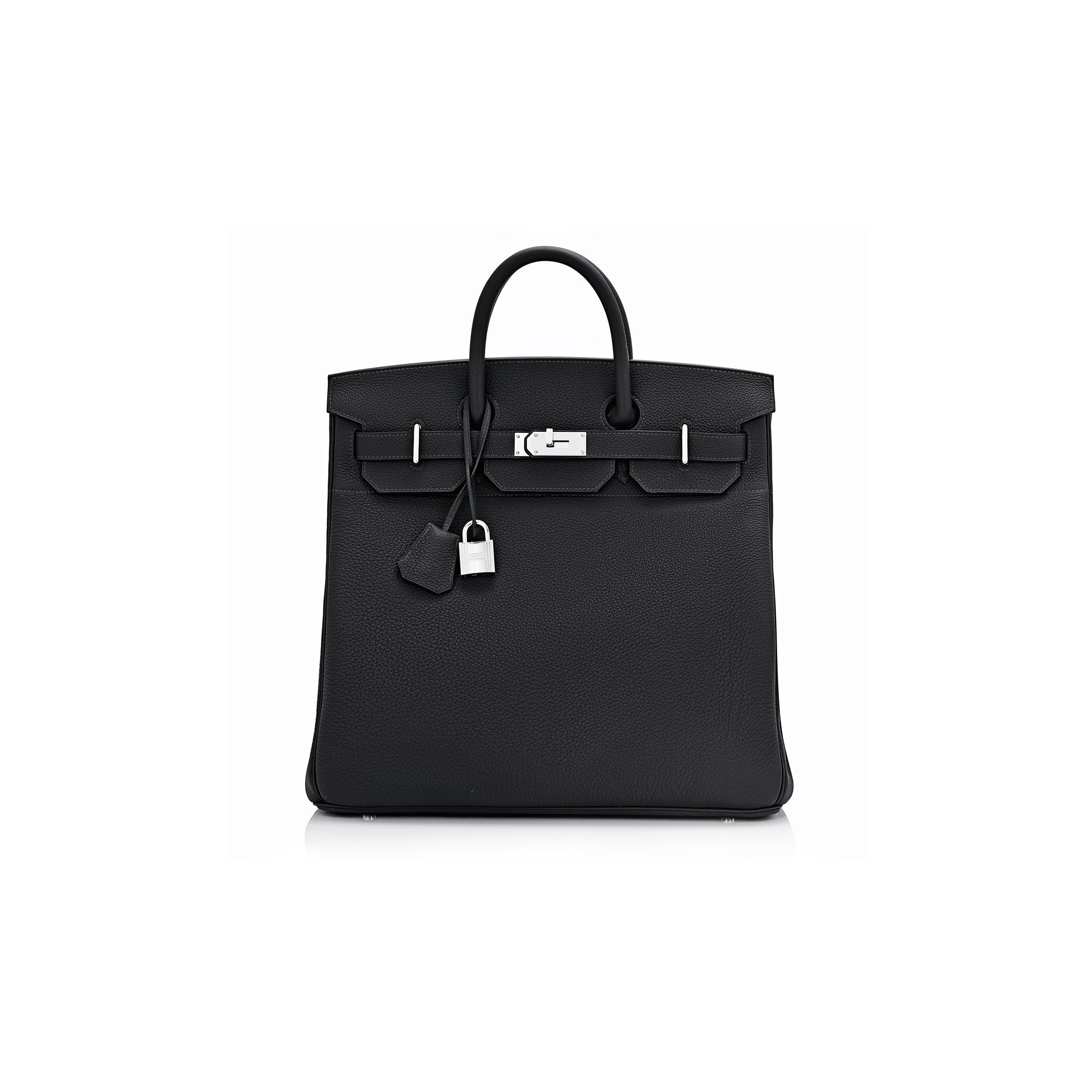 HERMÈS HAC BIRKIN 40 BLACK TOGO PALLADIUM BAG (40*38*24cm)
